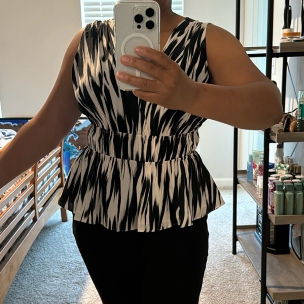 Silk Peplum Top